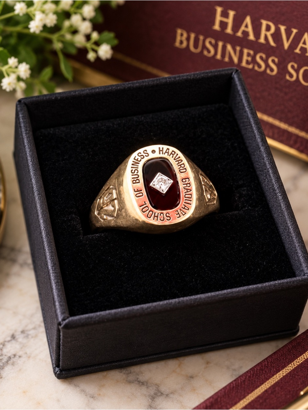 Vintage Harvard Business School Jostens 10K Gold Class Ring Size 5.5